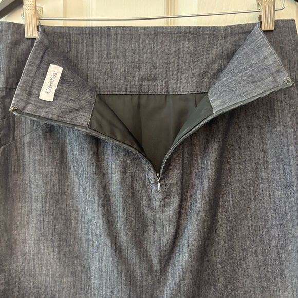 Calvin Klein Pencil Skirt - Denim Blue Gray Size 6 - Picture 8 of 10